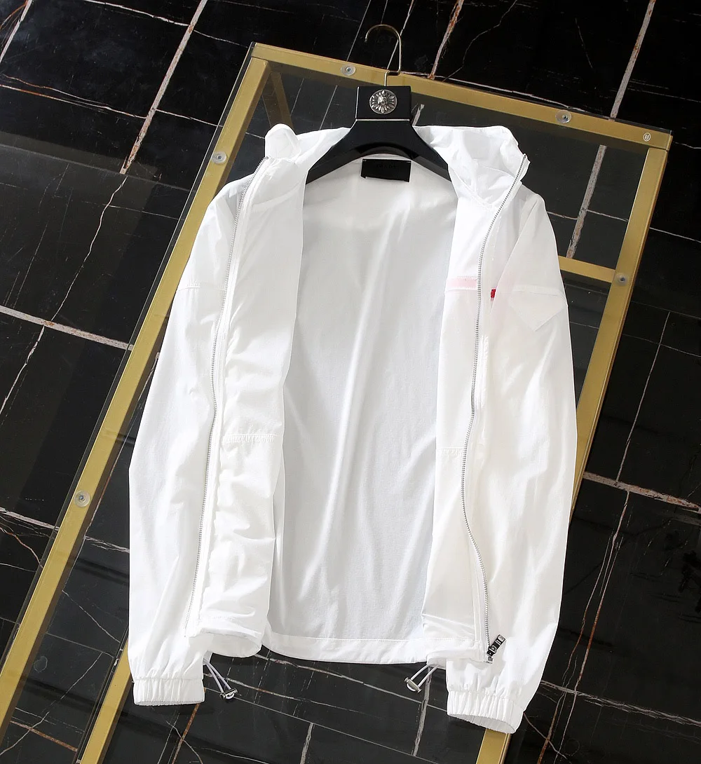 

2021 Men's Hooded Sun Protection Jacket Spring And Summer Thin Section Solid Color Basic All-Match Casual Style Couple Models