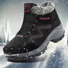 Зимние Нескользящие женские зимние ботинки, уличная теплая хлопковая обувь, женская бархатная износостойкая женская обувь высокого качества