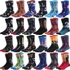 Модные мужские носки из чесаного хлопка в стиле хип-хоп, модные счастливые носки в стиле Харадзюку с изображением акулы, клоуна, скейтборда, картины маслом, животных, забавные носки