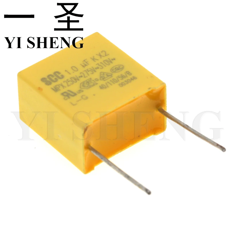

10pcs 1uF capacitor X2 capacitor 275VAC Pitch 15mm X2 Polypropylene film capacitor 1uF 105K