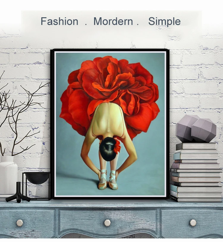 Ballet dancing girl flower dress oil painting by number for Home Decor coloring numbers unique gifts adults and children | Дом и сад