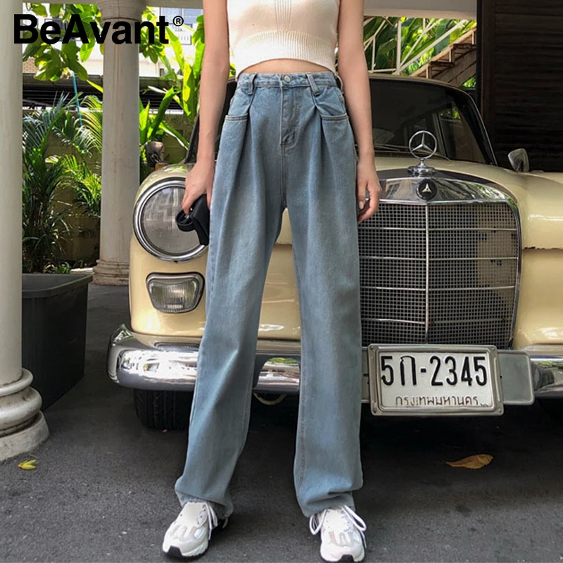 BeAvant уличная одежда свободные джинсы женские штаны 2020 высокая талия карманы