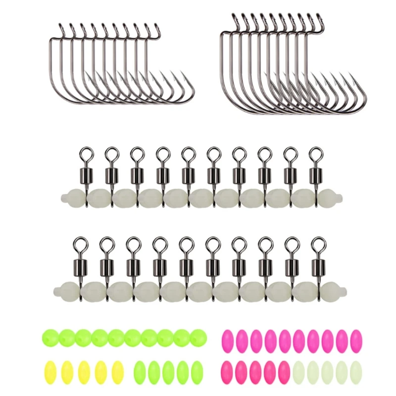 

177 Pcs Fishing Accessories Kit Set with Tackle Box Jig Beans Float Stopper Hook