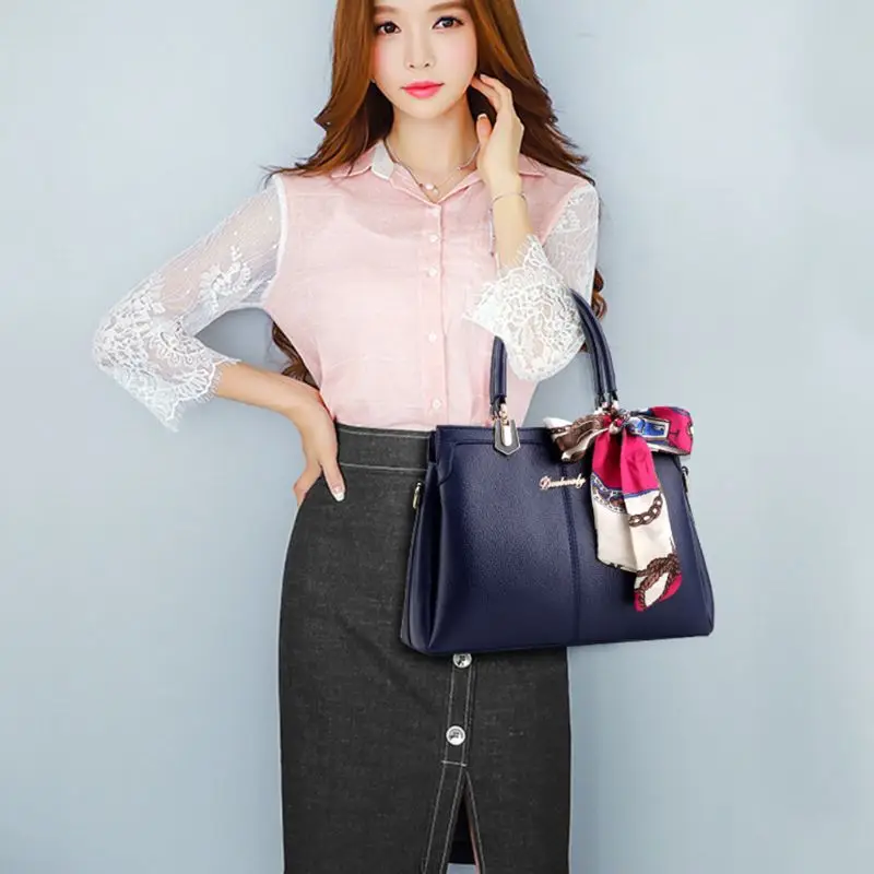 Женская кожаная сумка сумка-мессенджер через плечо с верхней ручкой женский шарф