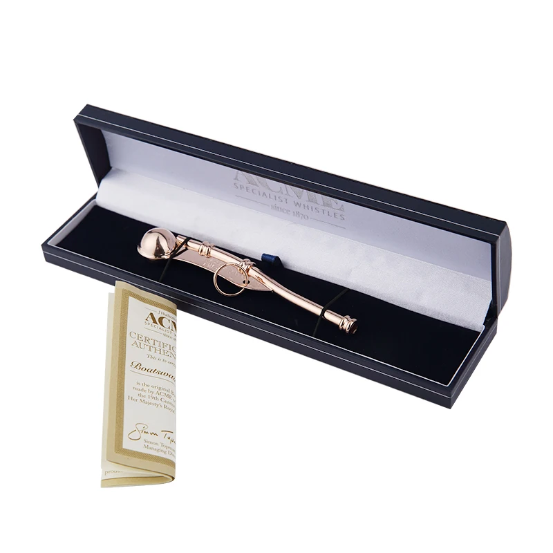 

ACME Boatswain Pipe 12 Rose Gold Collector's Edition Military Band Dubbing Whistle Navy Signal Conductor Brass Sailor Whistle