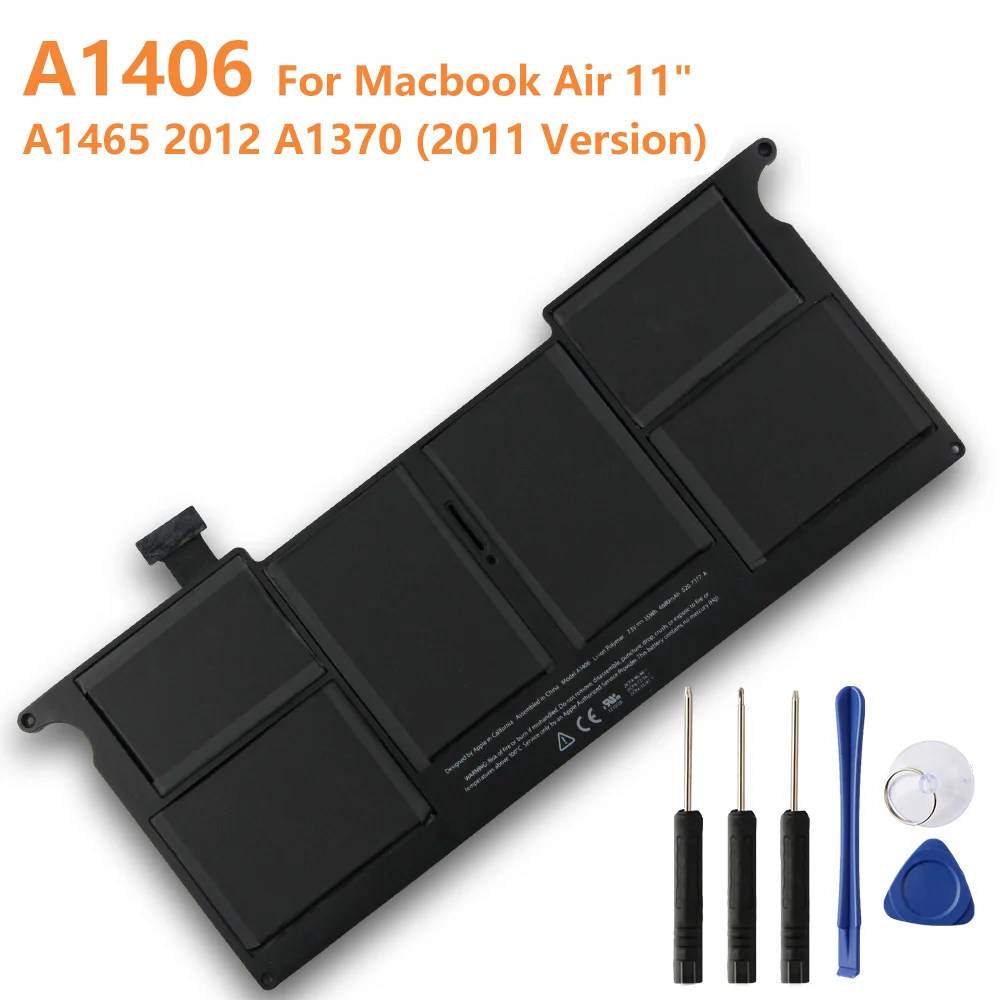 

Original Replacement Battery For Macbook Air 11" A1370 A1465 A1406 A1375 Genuine Laptop Battery 4680mAh With Tools