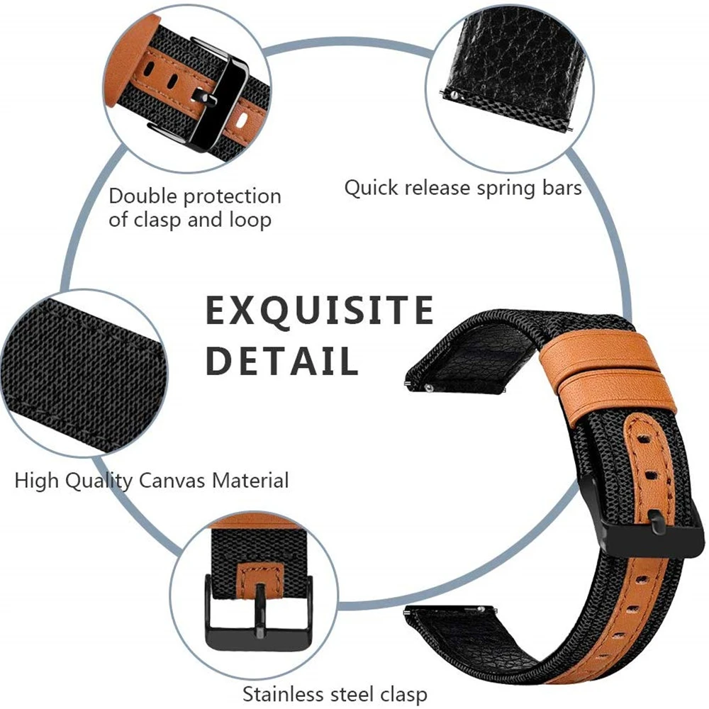 Кожаный ремешок для Samsung Watch Active2 40 мм 44 20 22 кожаный нейлоновый Galaxy 46 42 браслет |