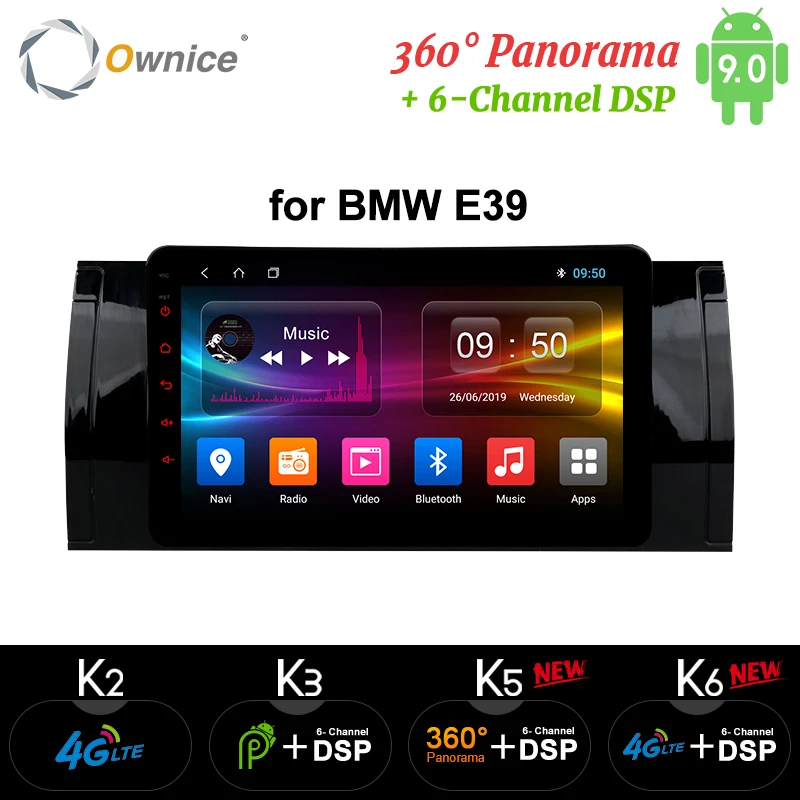 Ownice Восьмиядерный Android 9 0 360 панорама DSP 4G LTE SPDIF K3 K5 K6 автомобильный dvd-плеер для bmw E39