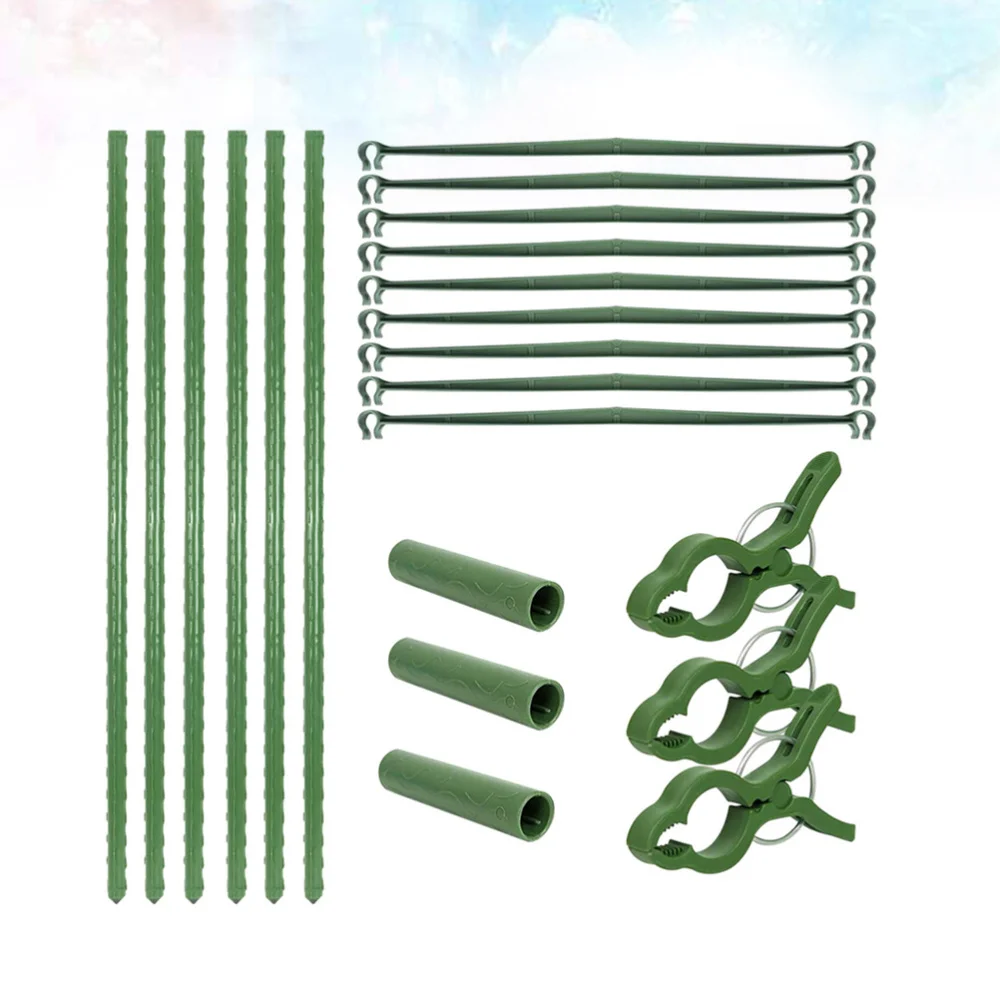 

1 Set/21pcs Plant Climbing Frame Combined Type Botany Bracket Reusable Plant Support Flower Stand Gardening Tools (3pcs Clips, 6
