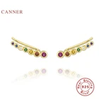 CANNER однорядные цветные серьги в виде колец, серьги из стерлингового серебра 100% пробы с цирконием для женщин, ювелирные изделия, женские серьги