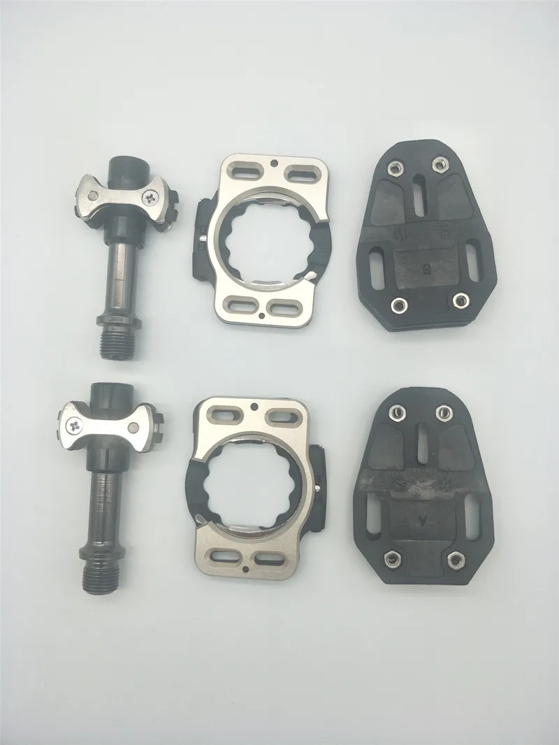 Steel shaft black Ультралегкий 138 г/paar титановый legering Racefiets fiets Klikpedalen X/2 rvs pedalset amber - Цвет: Steel shaft black