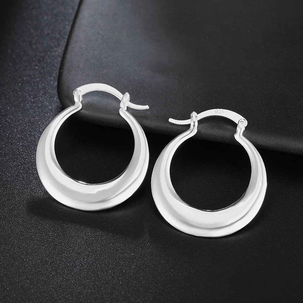 Big Hoop Earrings Silver Color Woman Fashion Jewelry Best Party Gifts Round Christmas Wholesale Price | Украшения и аксессуары