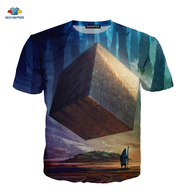 Новая летняя мужская футболка с 3D принтом натуральная короткими рукавами