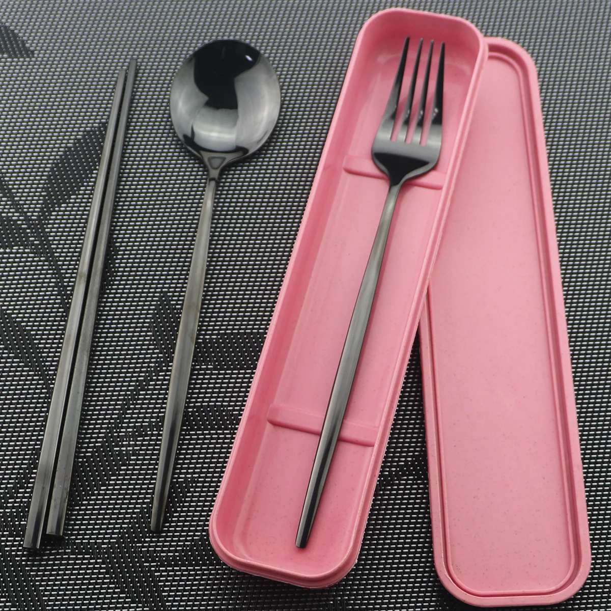 Портативный набор посуды для путешествий 4cs/набор из нержавеющей стали с