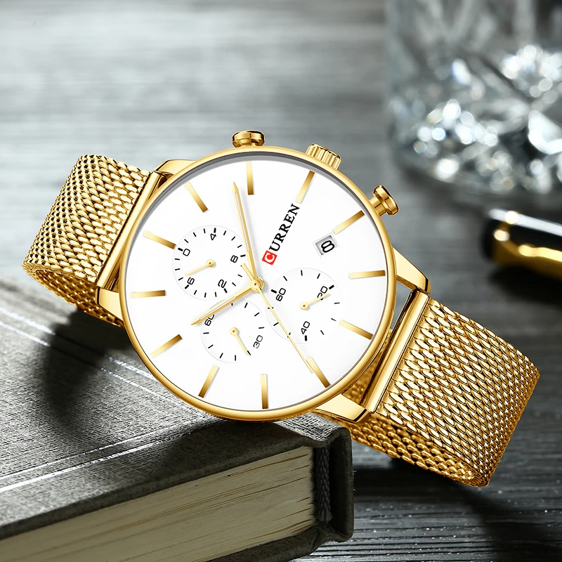 CURREN Men Watch Top Brand Luxury Quartz Fashion Men's Watches Steel Waterproof Sports Wrist Male clock Relogio Masculino | Наручные