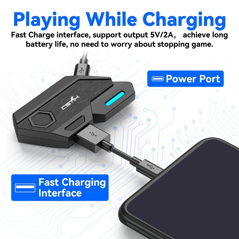 

Type-C Mobile Game Keyboard Mouse Converter Adapter, No Lag Game Controller Compatible with Android Phones or Tablets