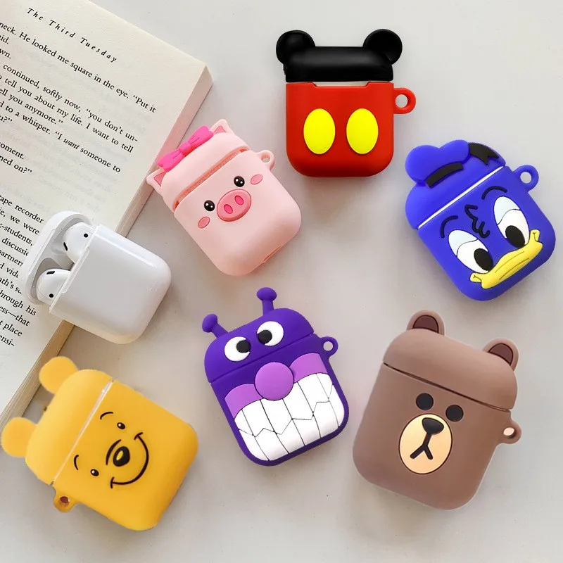 Подарочный мультяшный чехол airpod для apple airpods 1 и 2, мягкий разноцветный чехол для Airpods, силиконовый чехол, bluetooth наушники