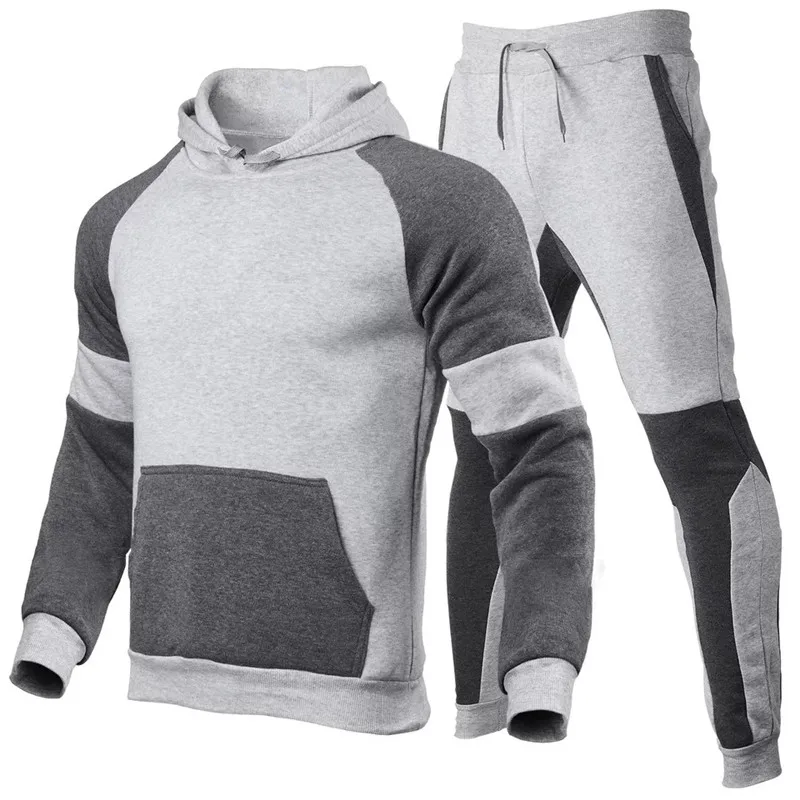 

New 2021 Casual Tracksuit Men Sets Hoodies And Pants 2 Piece/Sets Zipper Hooded Sweatshirt Outfit Sportswear Male Suit Clothing