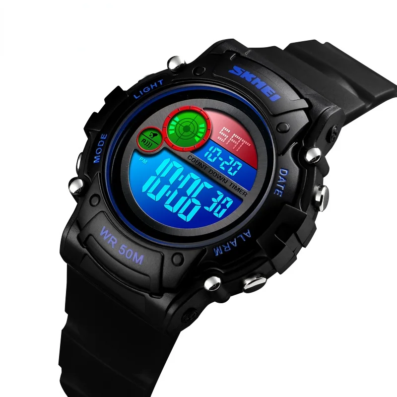 High-end Children's Watch Fashion Waterproof Plastic Case Alarm Clock Watch Boy and Girl Digital Watch SKMEI 1477