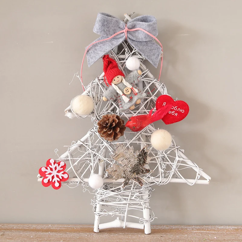 Рождественская креативная светящаяся деревянная рамка мини-дверь подвесное