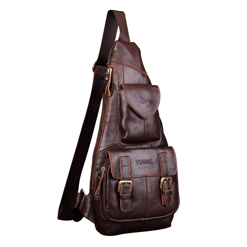 Сумка слинг из натуральной кожи высокого качества новая мужская сумка