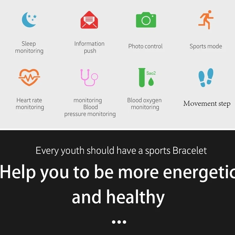 

Smart Watch Men Smartwatch Heart Rate Monitor Wristband Waterproof Bracelet Fitness Tracker Android Sport Band For Iphone