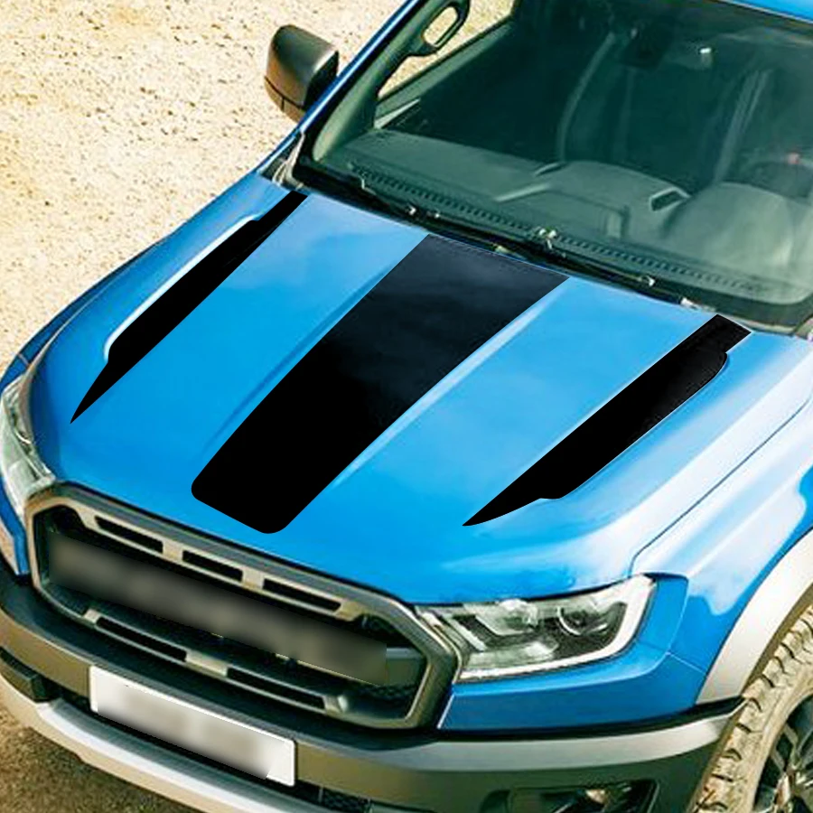 free shipping 1set cool hood bonnet Gradient side stripe graphic Vinyl sticker for Ford ranger