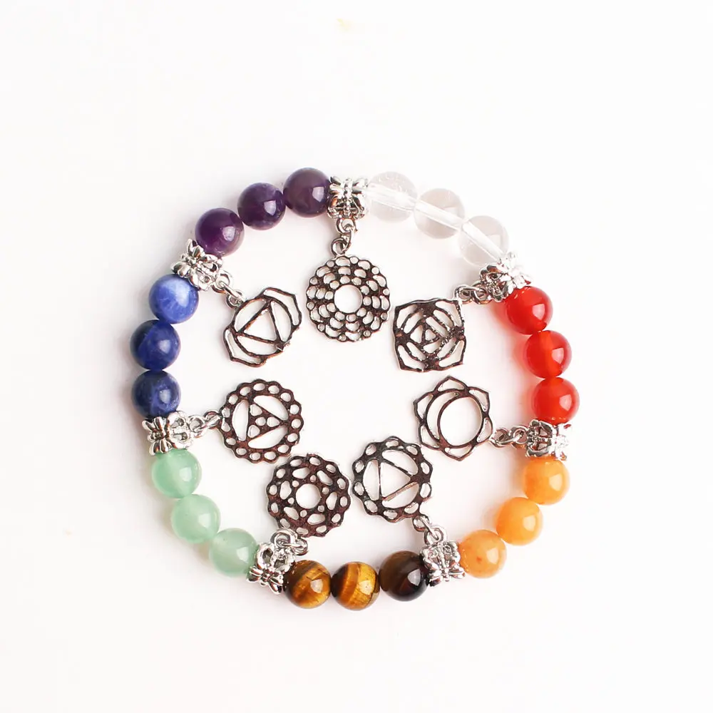 7 Чакр браслет рейки Будда молитва камень Йога чакра Прямая поставка исцеляющий