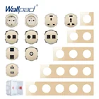 Модуль Wallpad для самостоятельной сборки, настенная розетка с золотой панелью, электрическая розетка, функциональная клавиша с бесплатной комбинацией