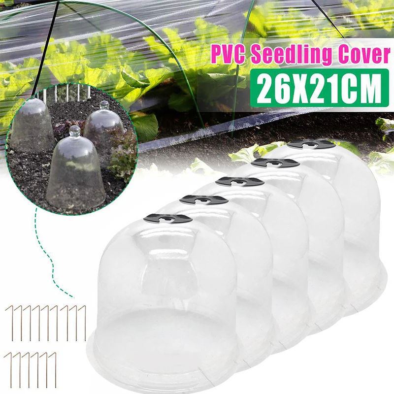 

5Pcs Reusable Garden Plastic Cloche Dome Plant Covers Greenhouse Frost Guard Freeze Protection Gardening Pots