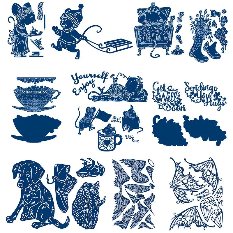 

Mixed Rats Boots Dog Get Well Soon Metal Cutting Dies DIY Card Album Making Scrapbooking Crafts Stencil Supplies New 2021