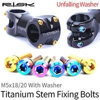 risk cycling bolts with gasket gold blac 6pcs m518 m520 stem fixing bolts with washer titanium alloy fixed screw for bike stem