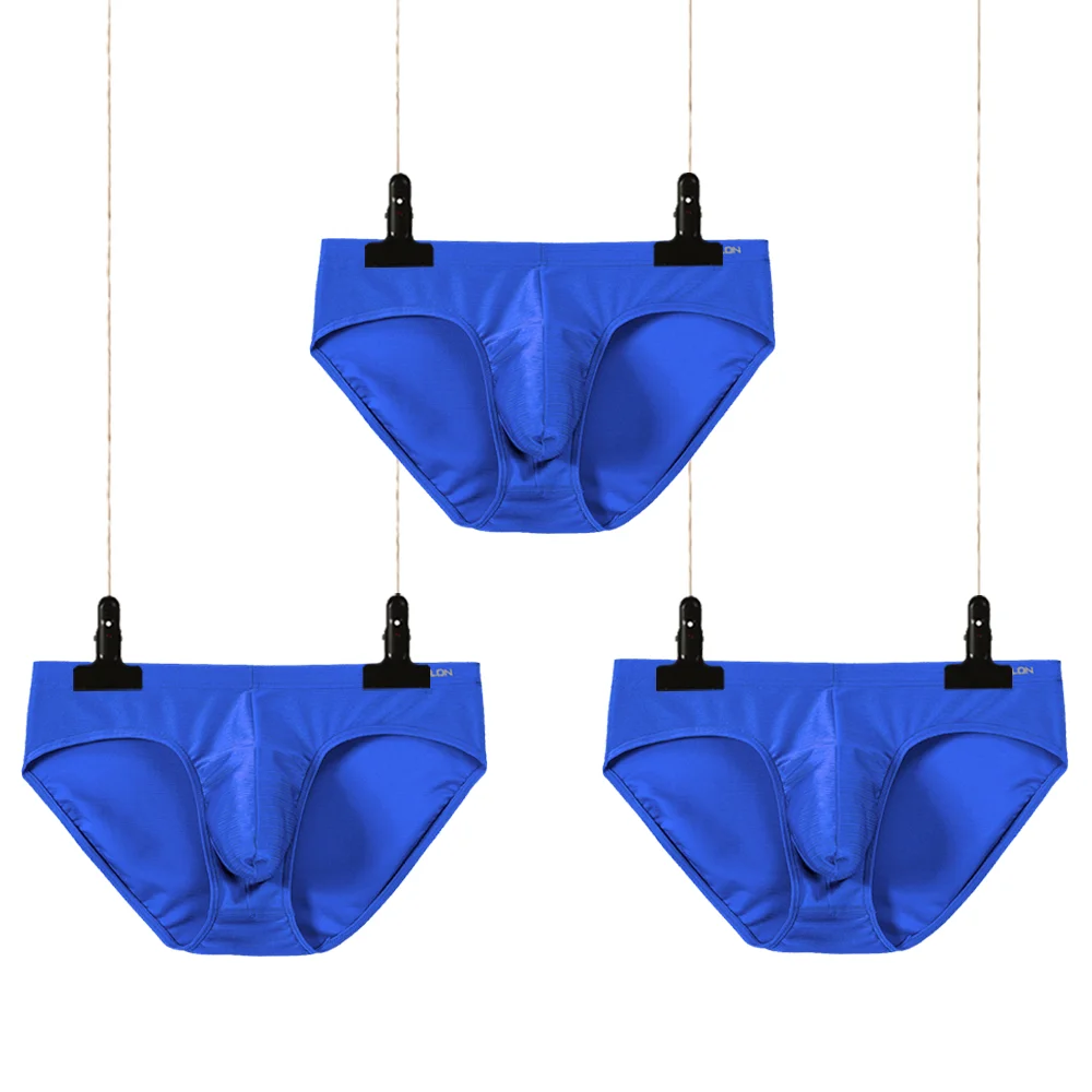 Men's Briefs Sexy Bikini Nylon Comfortable Breathable Men Panties Male Soft Underwear Solid Color 3PCS