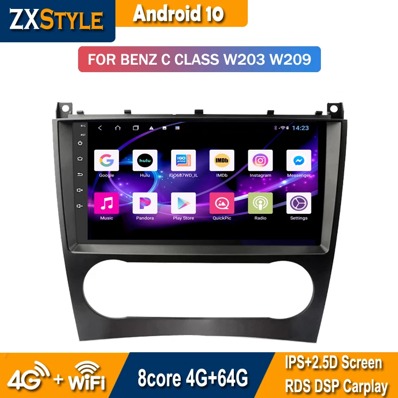 

Android 10 Car Navigation Multimedia Player For Mercedes Benz C-Class W203 W209 C180 C200 CL203 2004-2011 Radio DVD 2 Din