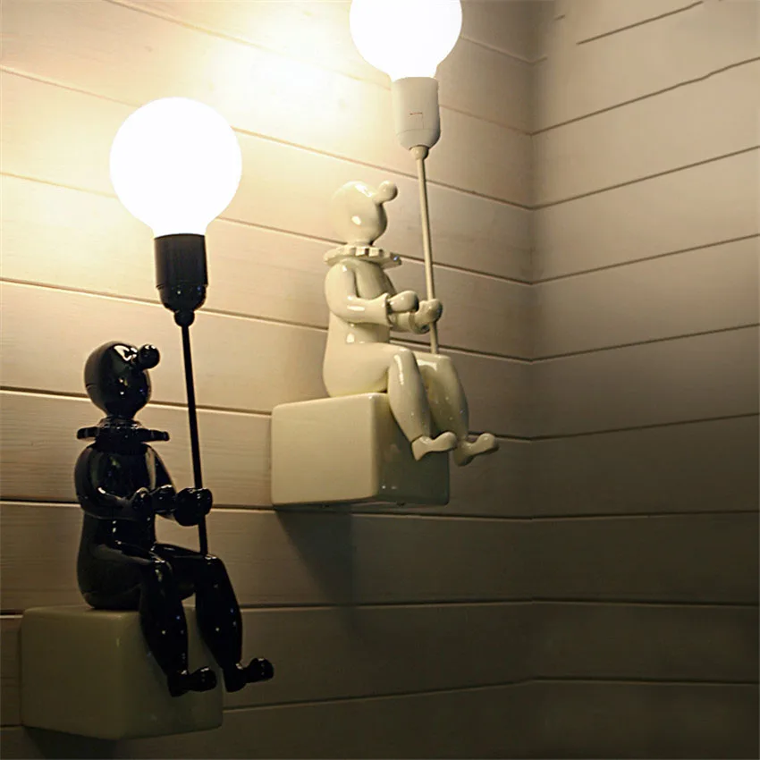 Креативный настенный светильник из смолы в стиле лофта полимера с рисунком для