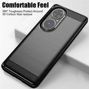 for huawei p50 pro case shockproof bumper carbon fiber soft silicone tpu slim back cover p 50 pro phone case for huawei p50 pro free global shipping
