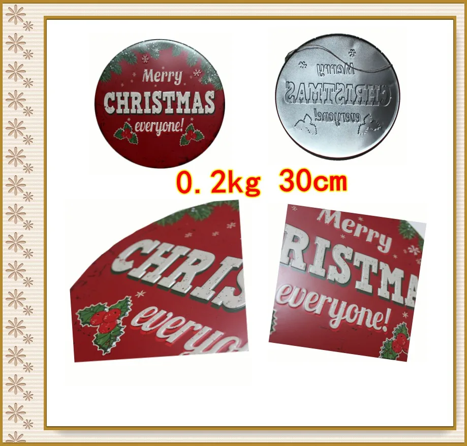 

Christmas Decorations Metal Plate Round Irregular Tin Signs Wall Hotel Pub Coffee Home Art Decor 30CM U-24