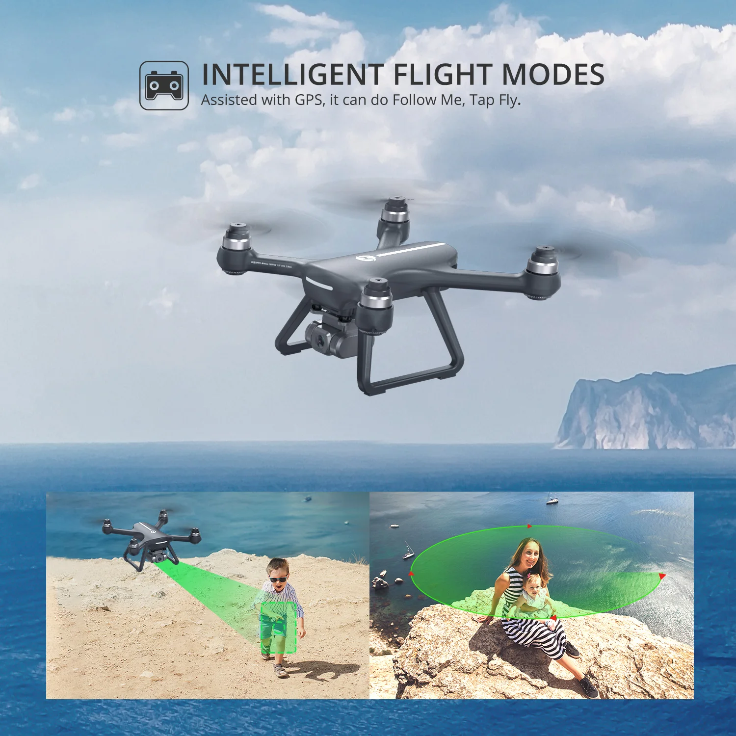 Дрон Holytone HS700E камера 4K UHD угол обзора 130 ° функция стабилизации FPV GPS 5 ГГц | Игрушки