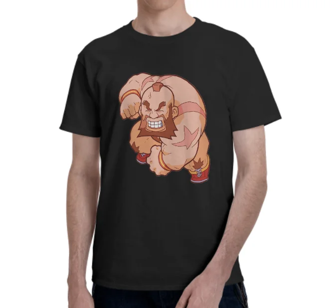 

Футболка Zangief S для тренажерного зала, футболка для геймеров Ryu Ken Street в стиле ретро, футболка для любителей спортзала, Россия