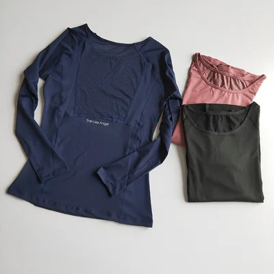 

New Women Fitness Gym Running Sporty T-Shirt Lady Stretch Soft Long Sleeve Sports Yoga Tops Quick Dry Shirts Top