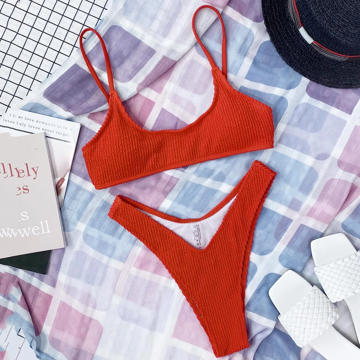 

Bikini High Waisted Bikini Set Push Up Swimsuit For Women Swimwear Female Solid Bathing Suit Biquini Swimming Suits Beachwear