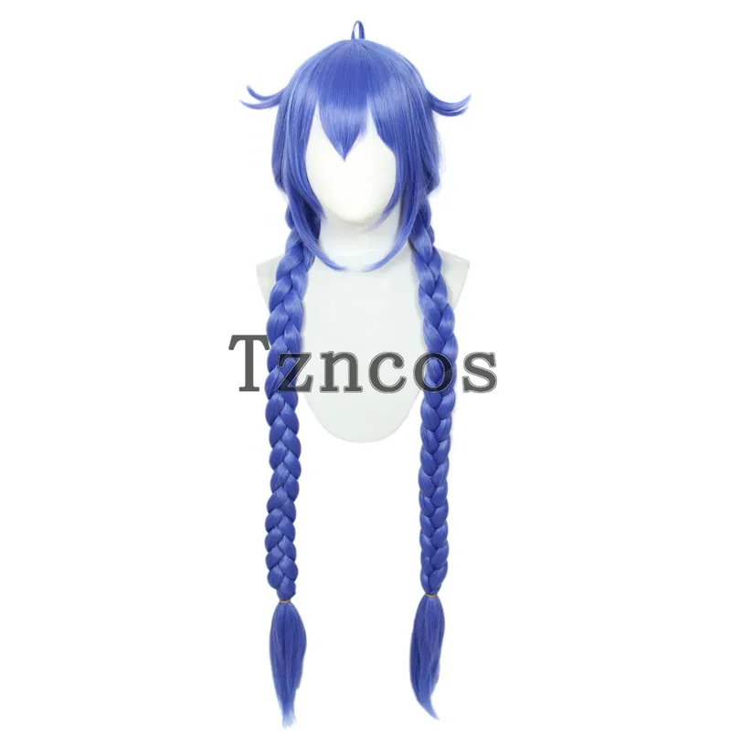 

Парик для косплея Tzncos Roxy Migurdia Mushoku Tensei темно-синий двойной хвост Плетеный длинный волос термостойкие синтетические волосы