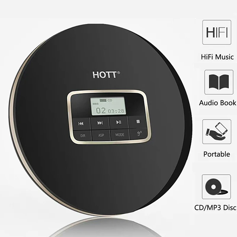 Портативный CD-проигрыватель CD611T с Bluetooth ЖК-дисплей противоударный автомобильный