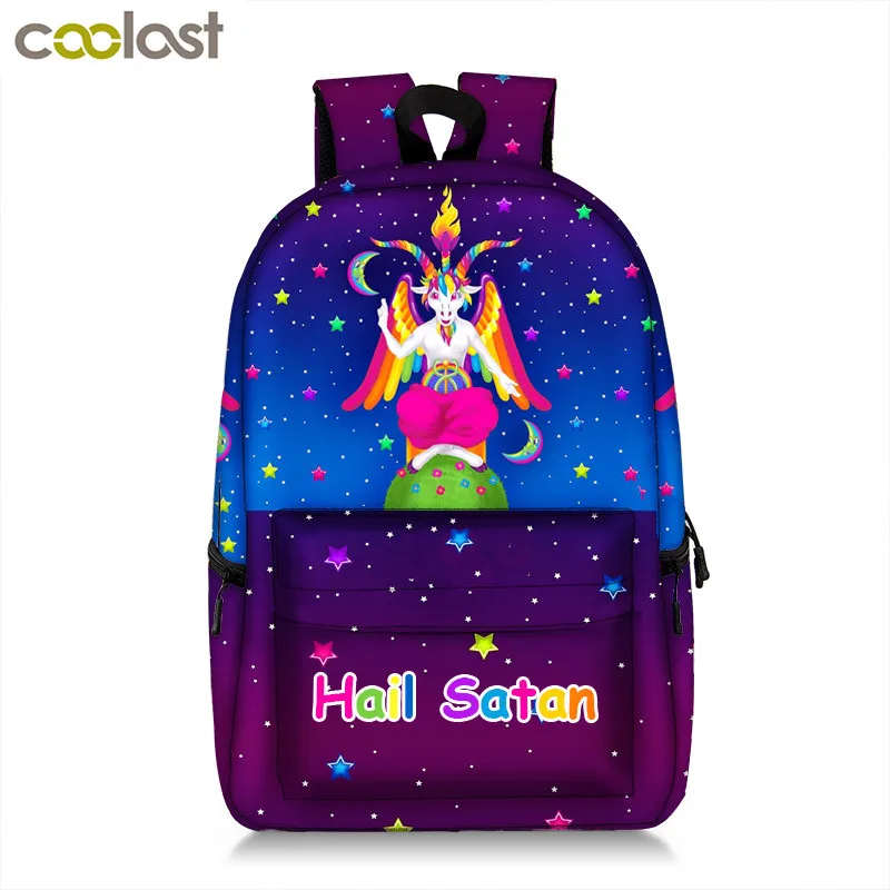 Kawaii Rainbow Baphomet рюкзак для подростков мальчиков и девочек оккультный колдовский