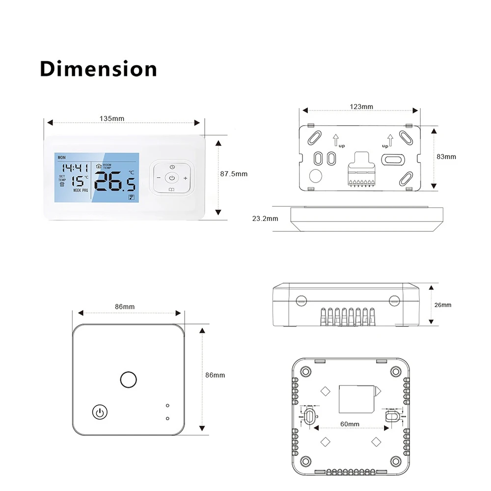

Wifi Heating Thermostat Accessories Wireless For Warm Wall-Hung Stove Programmable Digital Supplies Mounted Temperature Control