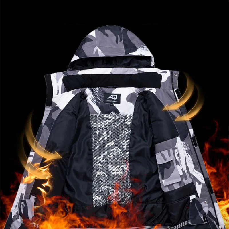 Мужская лыжная куртка брюки для мужчин и женщин теплый зимний лыжный костюм