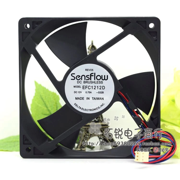 

Вентилятор Delta Efc122d, 12025 дюйма, 12 см, а, 12 В