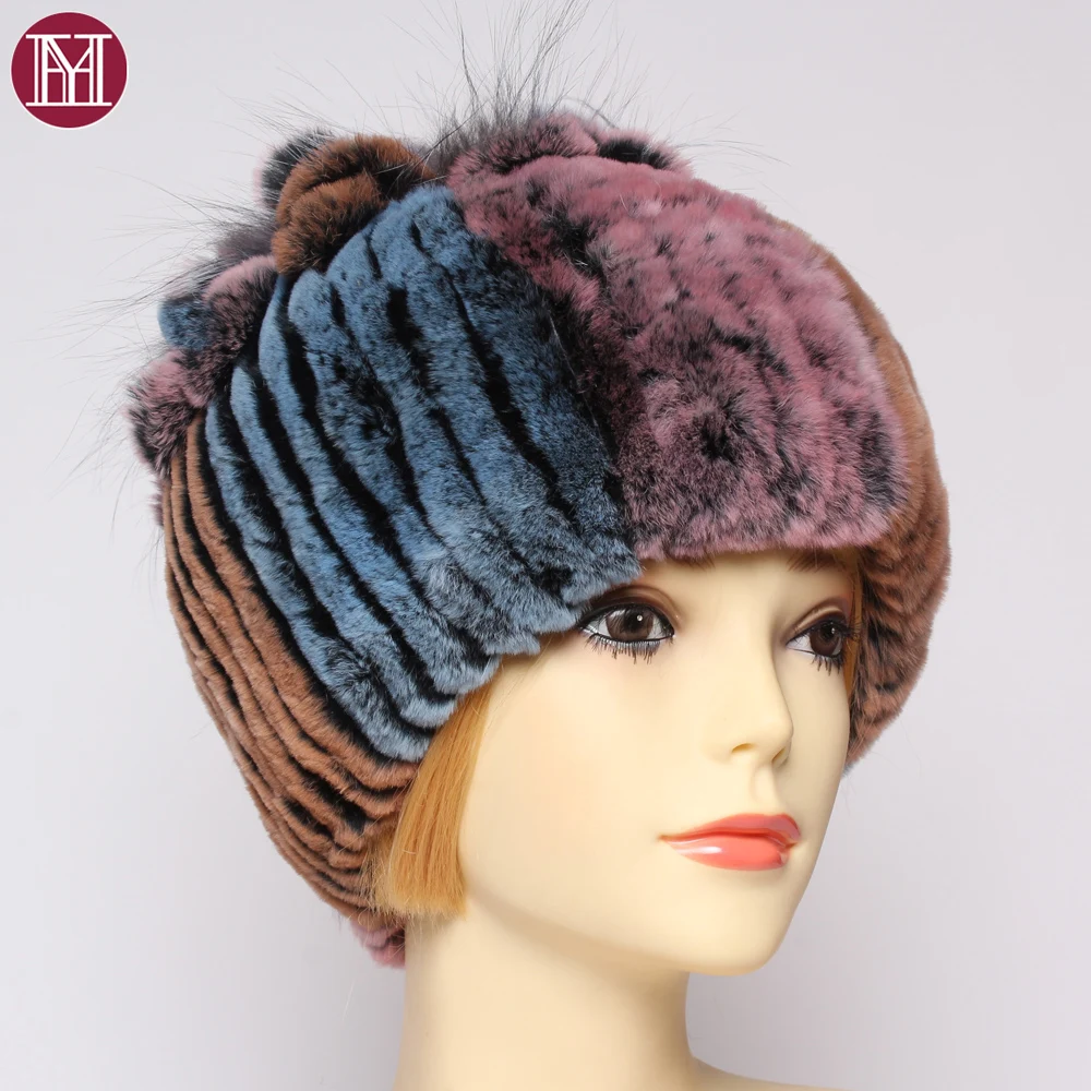 Сапоги для русской зимы женская шапка из натурального меха 100% натуральный