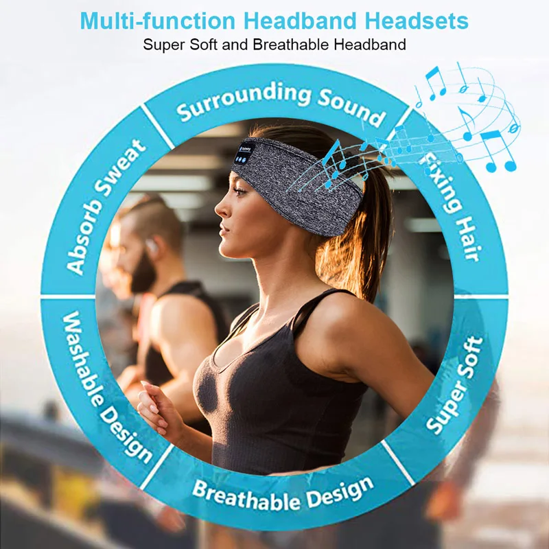 Беспроводные наушники противоударные Bluetooth маска для сна Спортивная головная