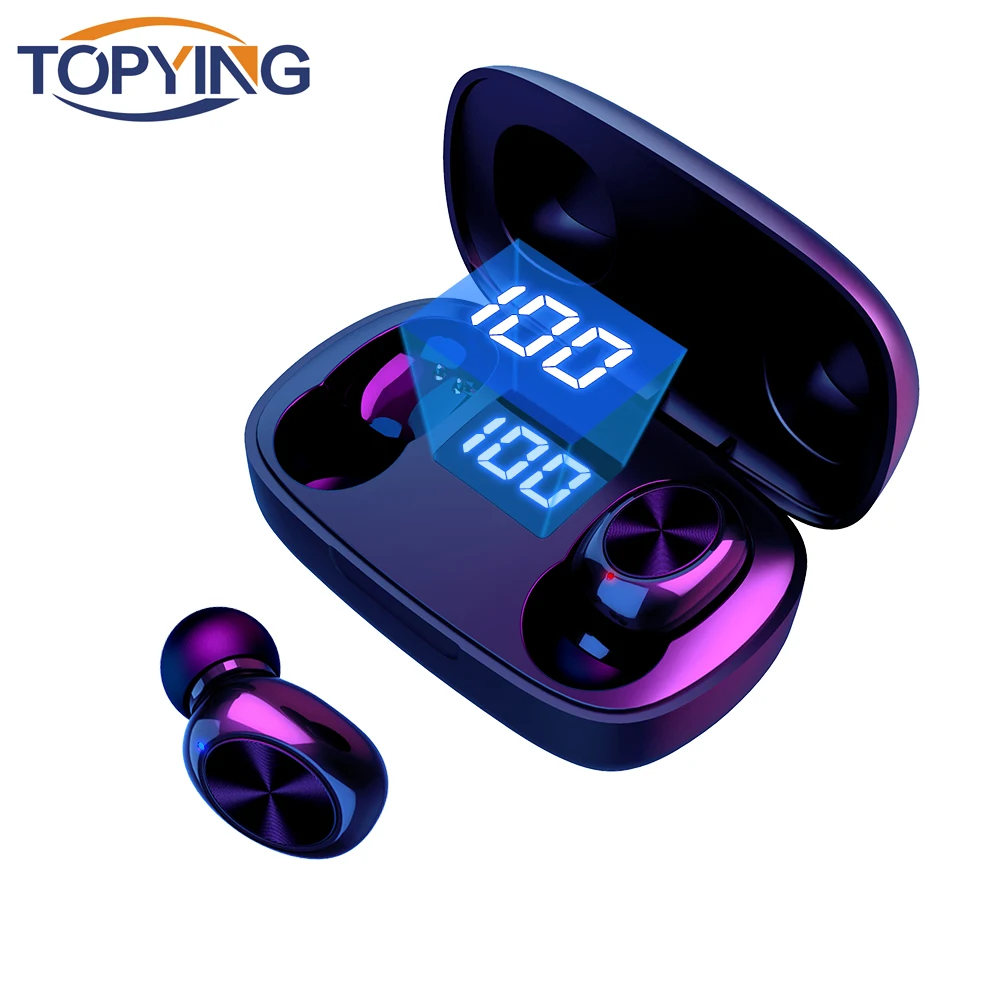 Bluetooth наушники беспроводные 5 0 TWS гарнитуры двойные басовый звук светодиодный для
